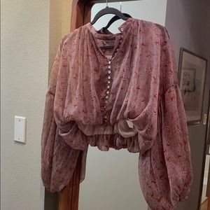 Zara balloon sleeve top XS